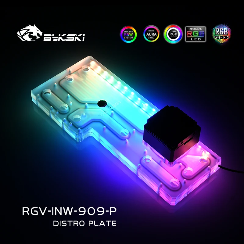 Bykski Rgv-Inw-909-P, Piastra Distro Per In Win 909 Case,Mod Pc Water Cooling Waterway Board Serbatoio Pompa Del Serbatoio Dell'Acqua