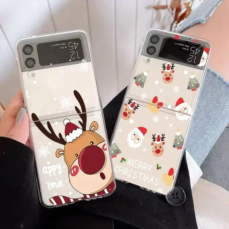 Festive Reindeer & Santa Clear Phone Case - Christmas Edition