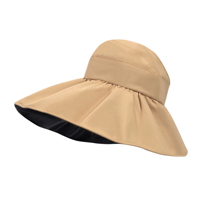 Free Shipping Summer Empty Top Sun Hat Female Large Eaves Sunscreen Sun Hat Foldable Fisherman's Hat Large Brim Hiking Hat