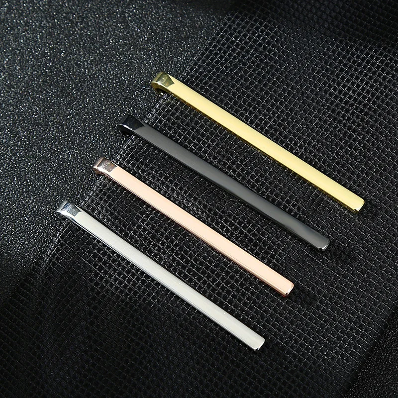 

4 PCS /Set Boxed Skinny Tie Clip For Man Wedding Gifts Metal Man Shirt Cufflinks Sliver Husband Luxury Jewelry Party Business