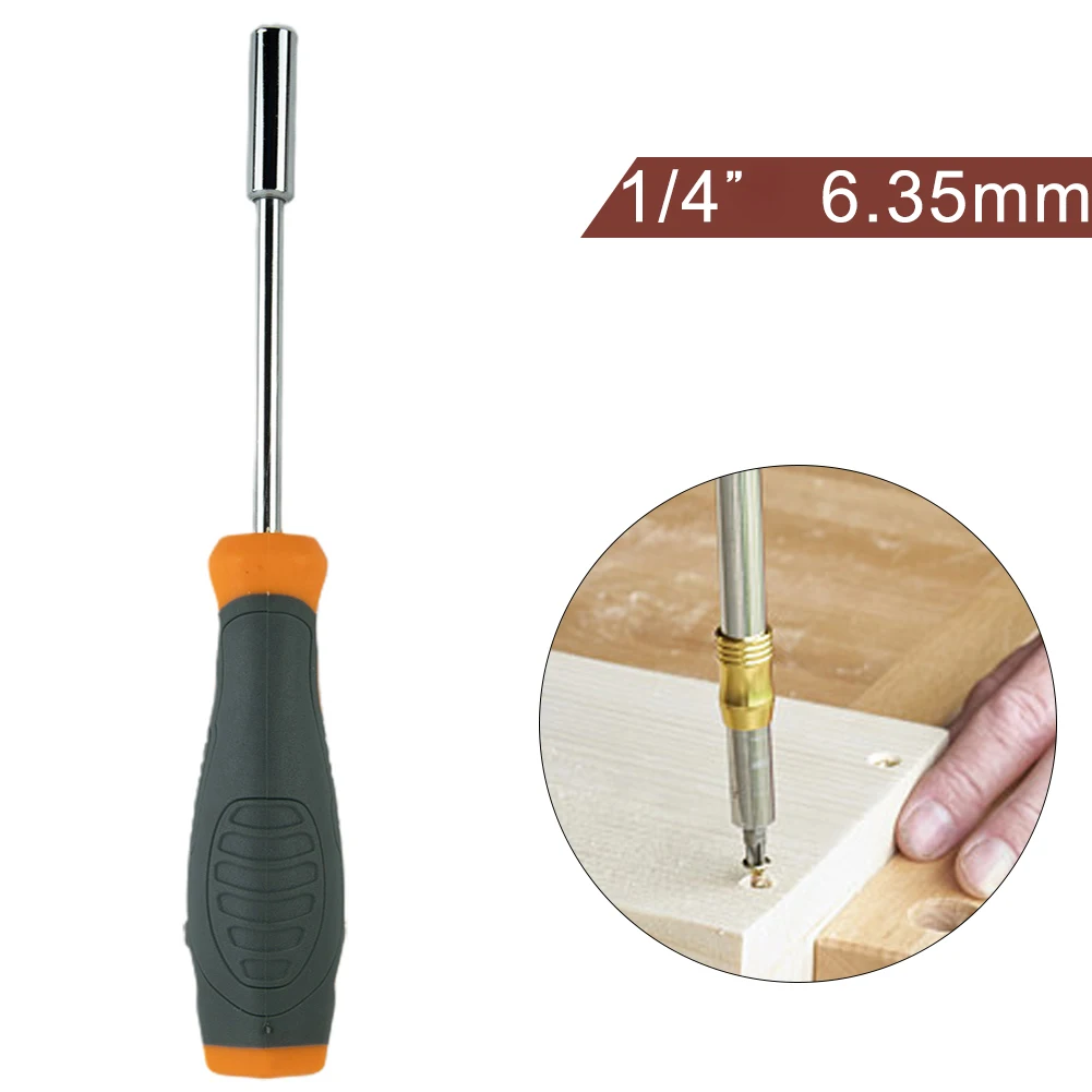 6.35mm Hex Adapter Screwdriver Handle Magnetic Head Screwdriver Bit Holder Chrome Vanadium Steel For Socket Wrench Tools