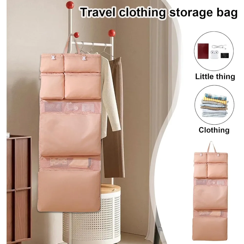 6/8 in 1 Travel Clothing Storage Bags, Luggage Packing Organizers, Lightweight Space Save Hanging Bags, Perfect for Home, Travel 4