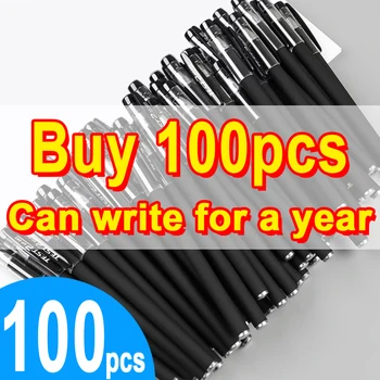 Set di penne gel da 100 pezzi 0,5 mm Scrittura liscia perfetta per esami di studenti Materiale scolastico per ufficio 1