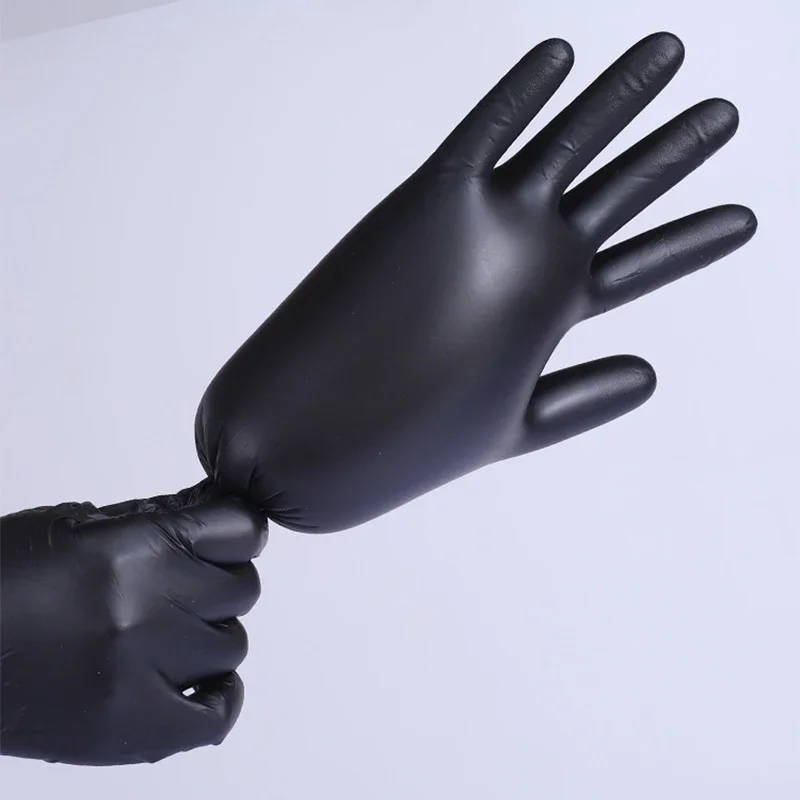 100pcs Gloves Disposible Latex Free Black Nitrile PVC Gloves Housework Cleaning Car Industry Gardening Pet Care Cooking Tools