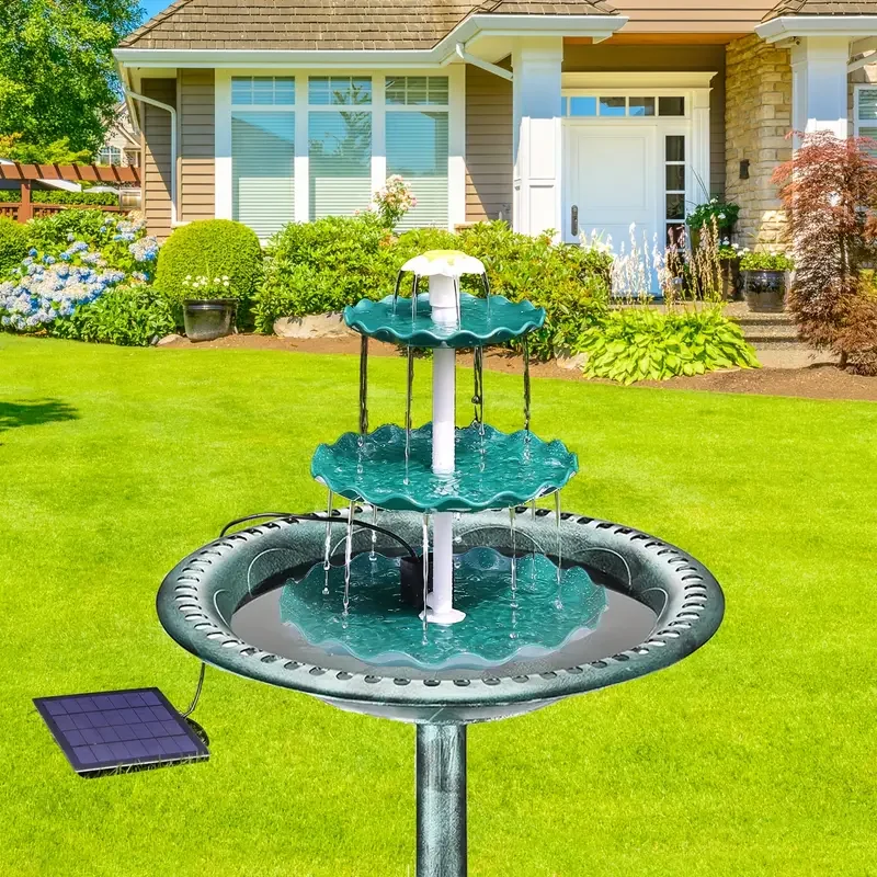 Solar-Powered Garden Fountain & Bird Bath 6