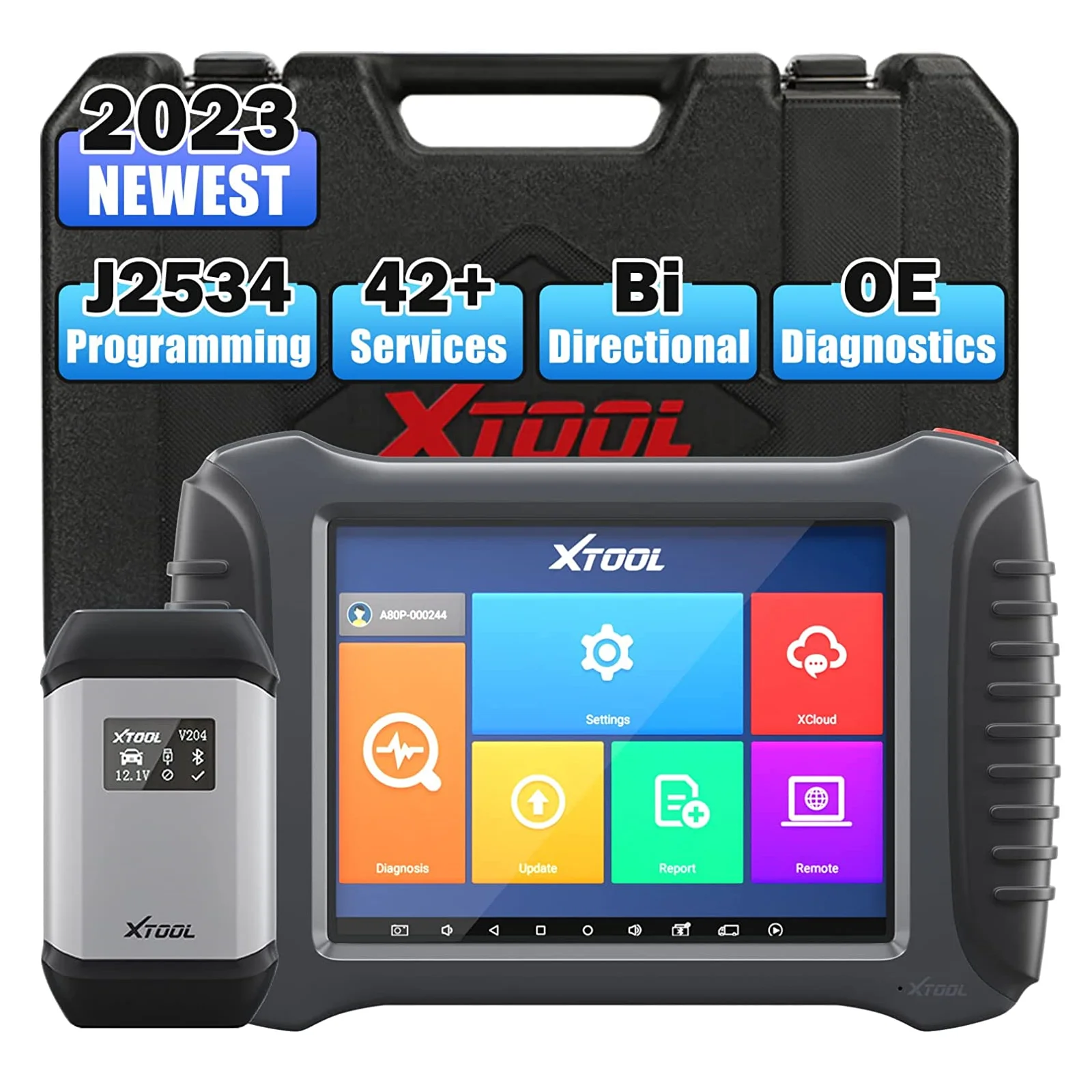

XTOOL A80PRO Master Car Diagnostic Scanner With J2534 ECU Programming Coding Scan Bidirectional 38+ Services 3 Years Free Update
