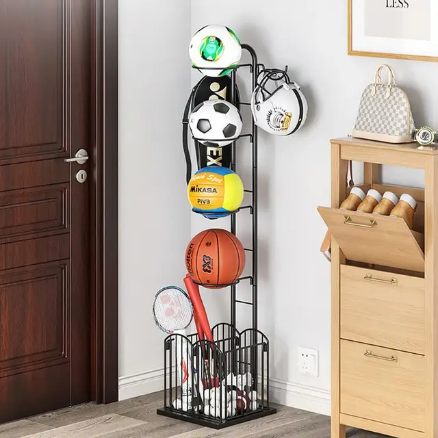 Sports Ball Storage Rack Balls Storage Stand Vertical Ball Rack Layered Ball Storage Rack Basketball Holder Display Stand Rack 5