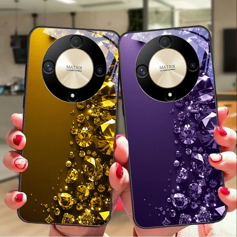 Premium Full Diamonds Tempered Glass Phone Case