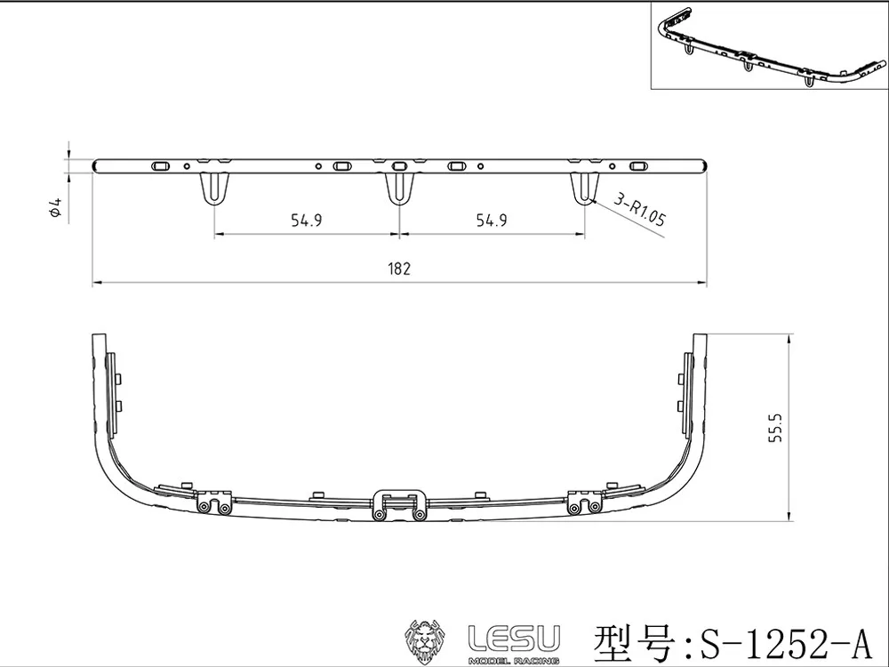 RC 1/14 LESU Metall-Frontstoßstange mit Scheinwerfern für Tamiya Muldenkipper für SCANIA 770S MAN VOLVO Truck Tripper DIY-Teile