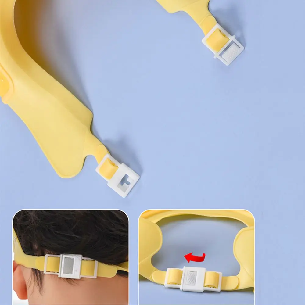 Waterproof Ear&Eye Protection Plastic Solid Color Children Shower Head Cover Crown Shape Baby Shampoo Cap Wash Hair Shield Hat
