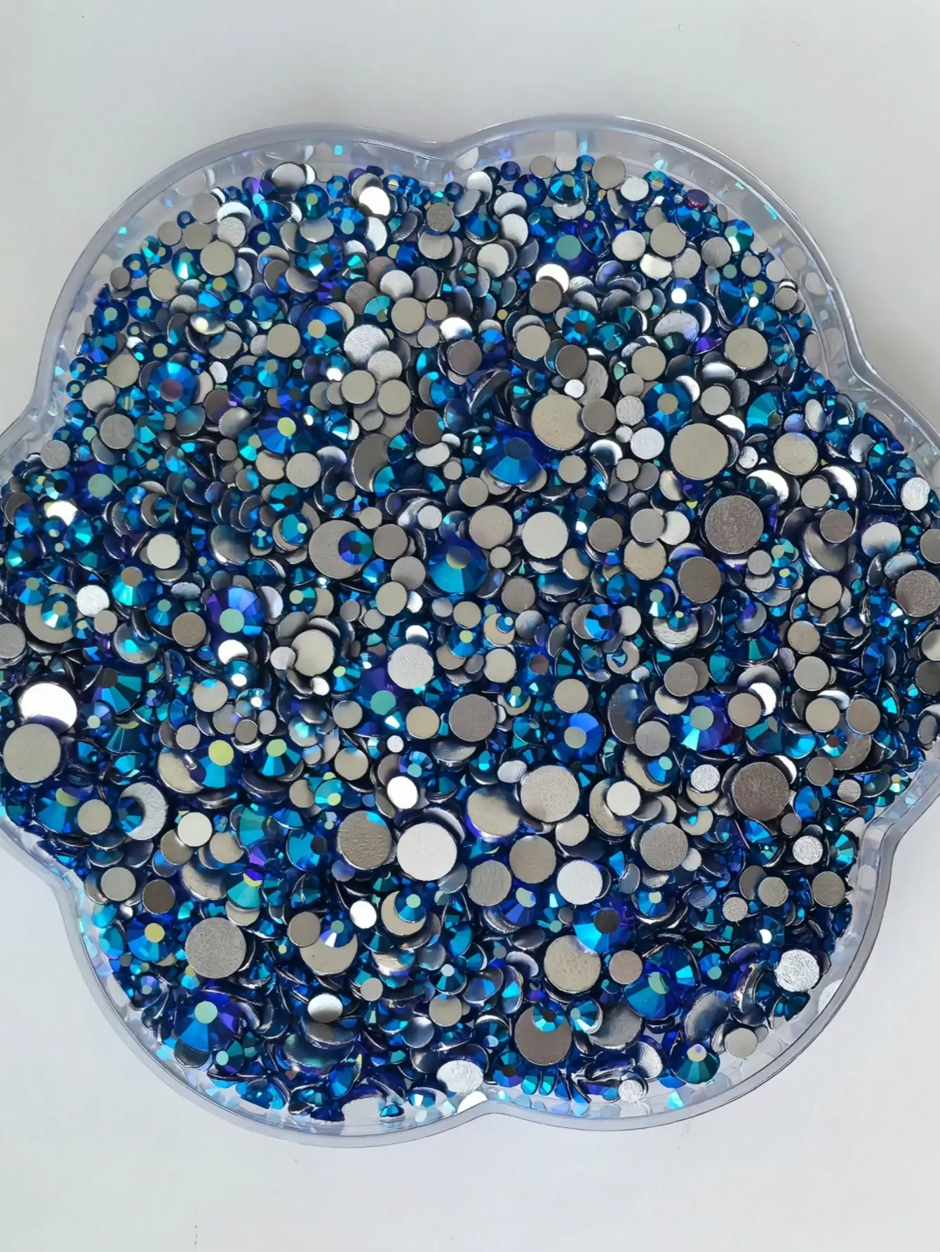 أحجار الراين الزجاجية الفاخرة المسطحة بأحجام مختلطة 3 جرام/كيس، أحجار الستراس اللامعة لتزيين الأظافر، إكسسوارات الحرف اليدوية ثلاثية الأبعاد