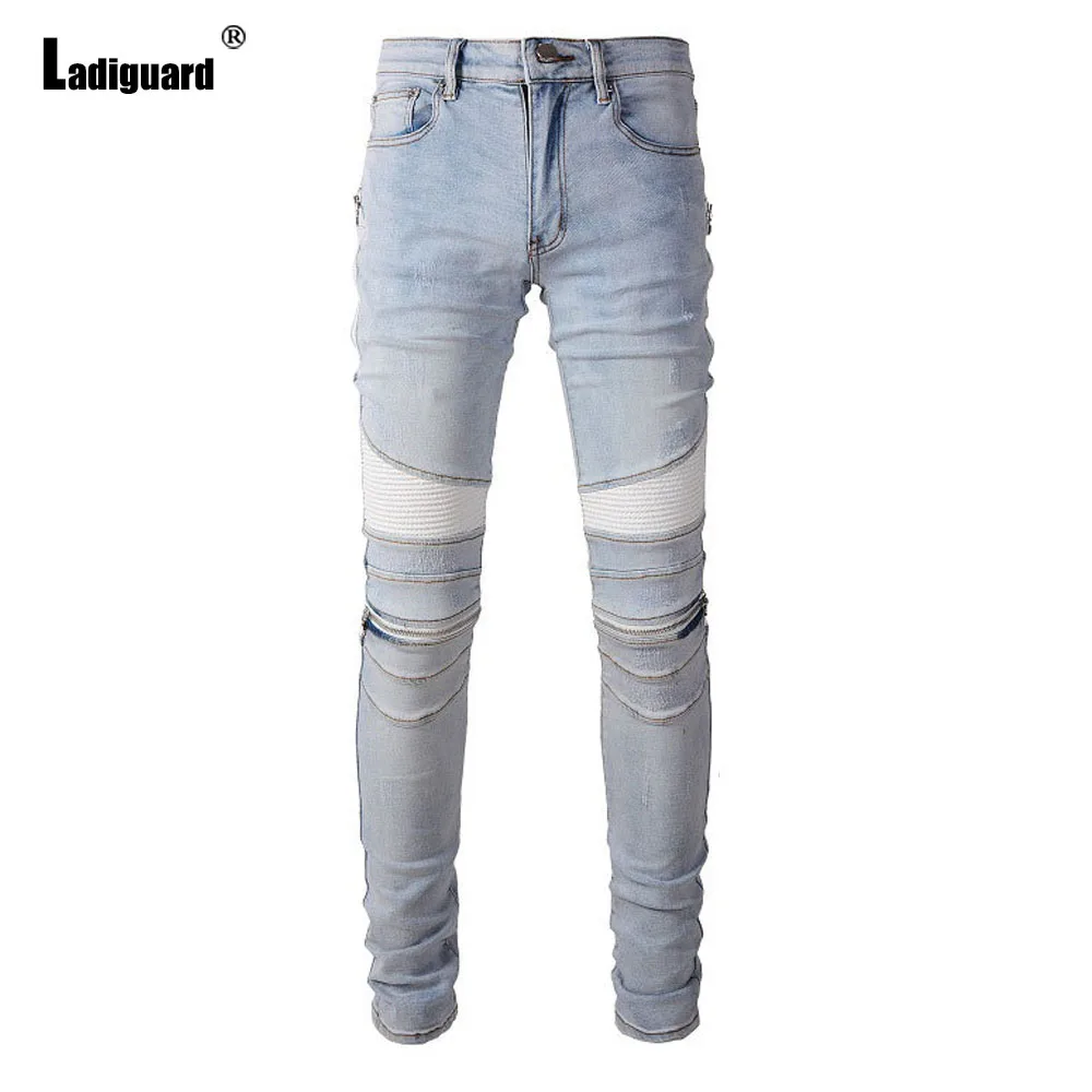 

Sexy Cut Out Jeans Denim Pants Slim Punk Dancing Mens Streetwear 2023 American and European Fashion Heavymetal Demin Trouser