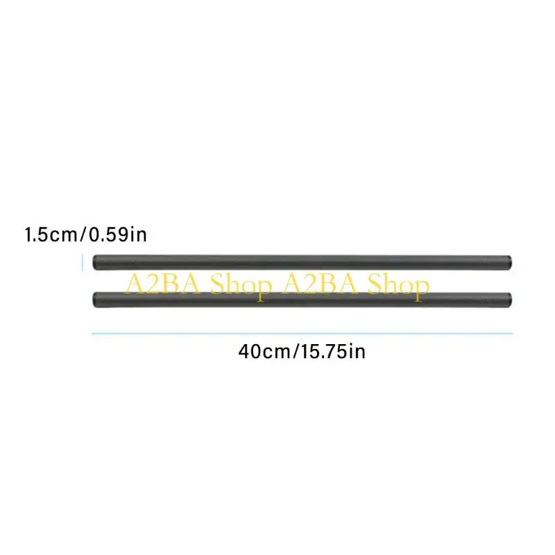 A2BA 2Pcs 10/25/30/40cm 길이 탄소 섬유 튜브 막대 15mm 망원 렌즈 지원