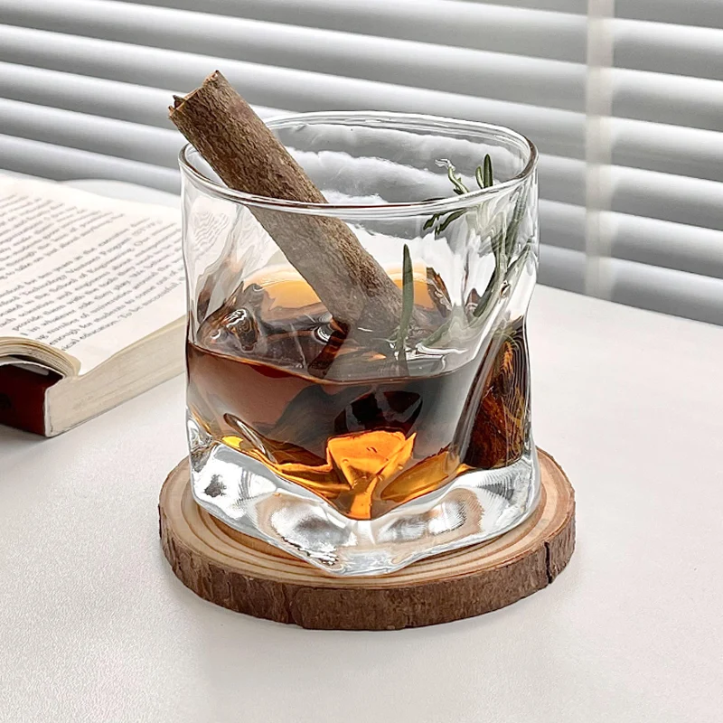 Edo Cut Bar Whiskey Glass Crumple Paper Bar Rock Cup Wine Cocktail Glasses Transparent Glass Wine