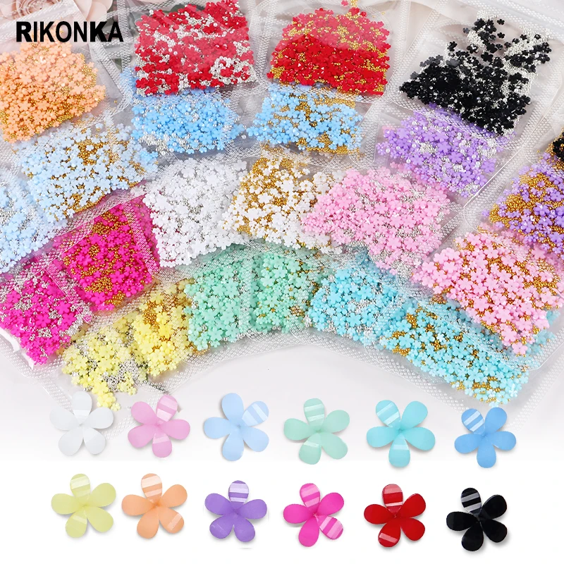 

12 Bags Acrylic Flower Nail Art Decorations Set For Mix Size Caviar Rhinestones Elegant Accessories Supplies DIY Summer Manicure
