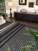 Bohemia Living Room Carpet Black and White Striped Decorative Rug Line Art Bedroom Rugs Large Size Easy To Clean Balcony Carpets 1