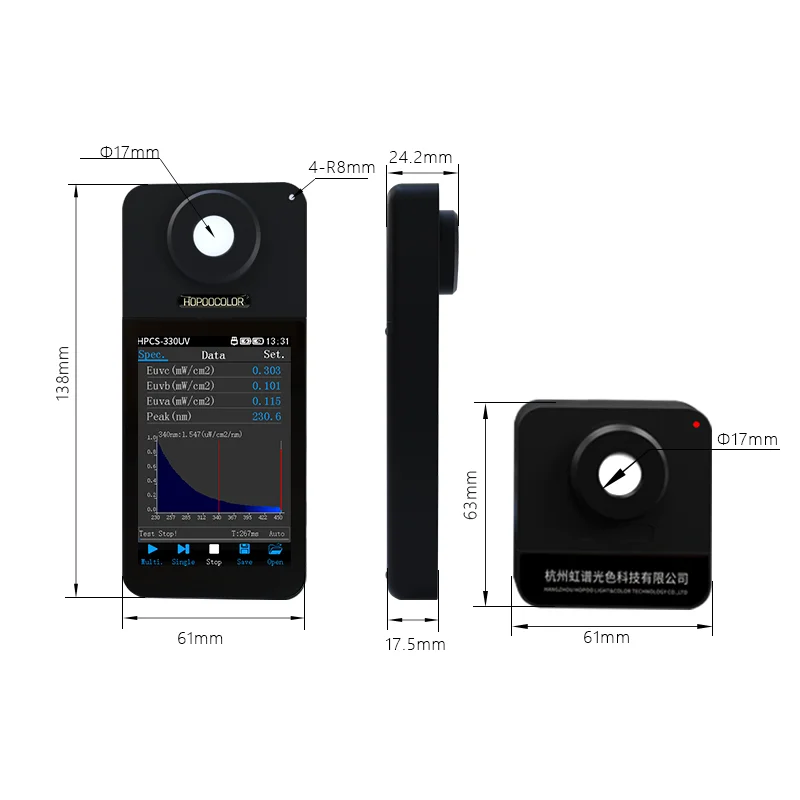 HPCS330UV UV radiometer 230-450nm Spectrometer light use UVA UVB UVC diy spectrometer