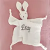 Name Personalized Muslin Cotton Soother Towel Bib Baby Comforter Blanket Infant Kids Sleeping Dolls for Children 5