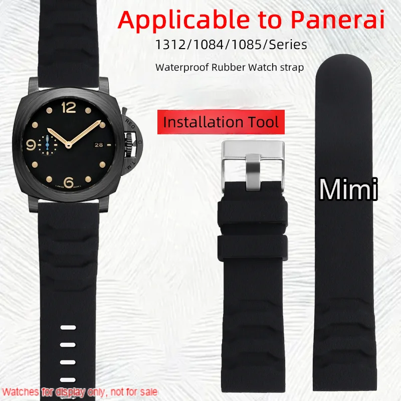 Silicone Di Qualità 24Mm Per Panerai Pam111 441 1085 1312 Serie Casio Prg650 Prw-6600 Cinturino Sportivo Impermeabile Catena Per Orologi Da Uomo