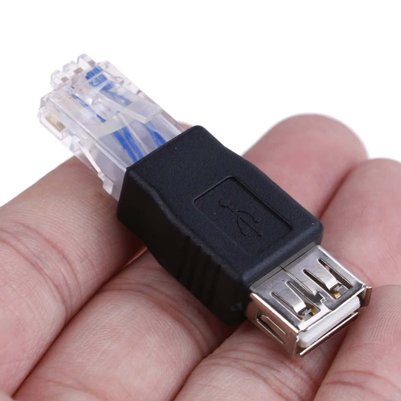 

1Pc Ethernet RJ45 male to USB female connector converter adapter