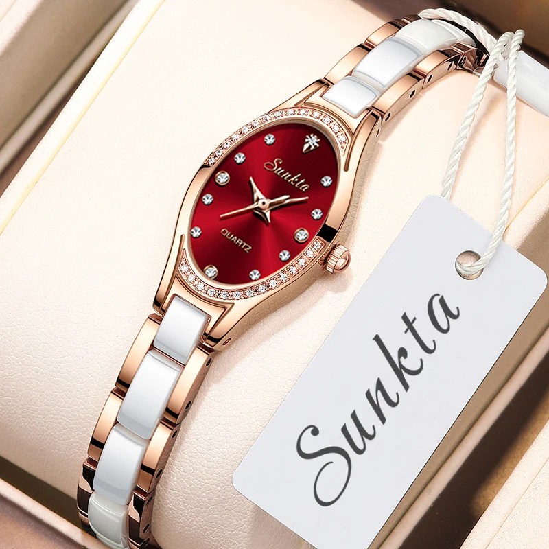 New LIGE SUNKTA Women Watches Luxury Brand Watch Bracelet Waterproof Diamond Ladies Wrist Watches For Women  Relogio Feminino