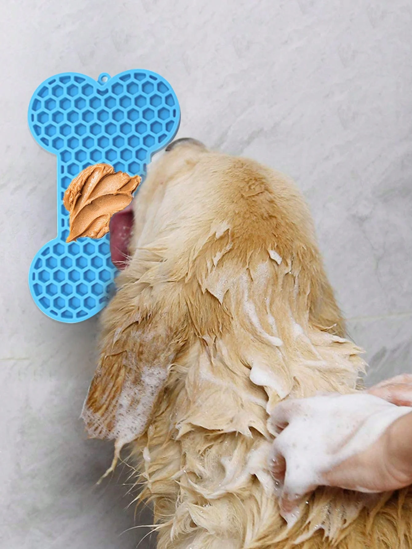 1pc-Slow eating pet bone shaped dog licking pad, interactive feeding, suitable for small and medium-sized pets