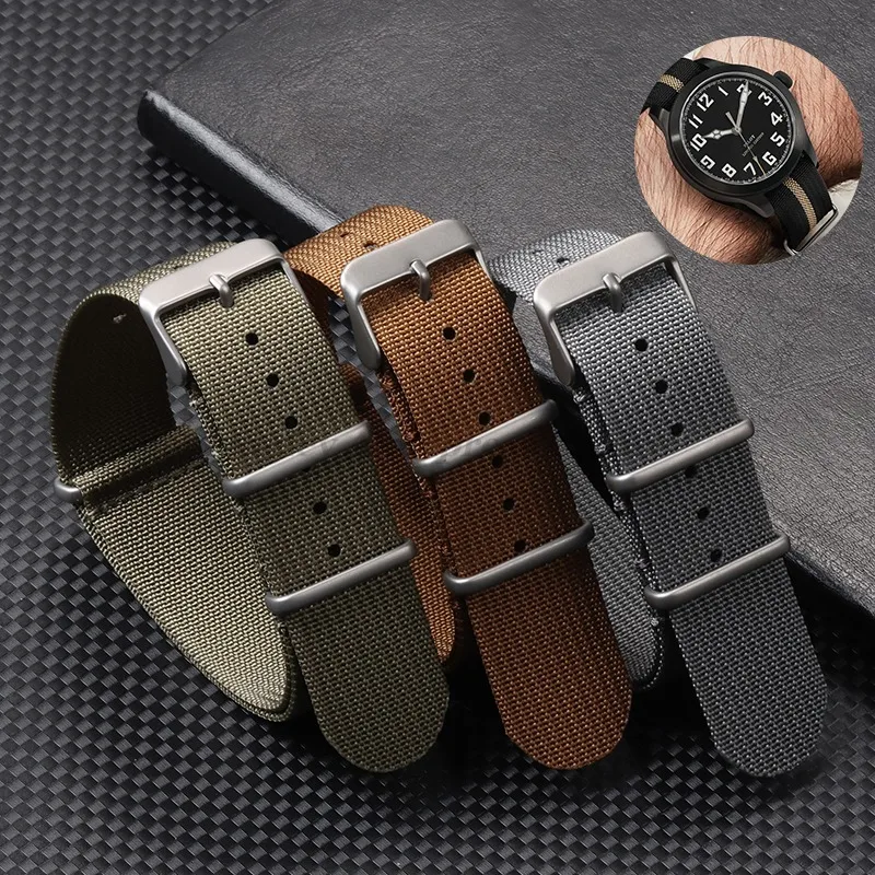 Ribbed Strap for Military Ballistic Fabric Watchband - Durable Nylon Replacement Watch Band Accessories