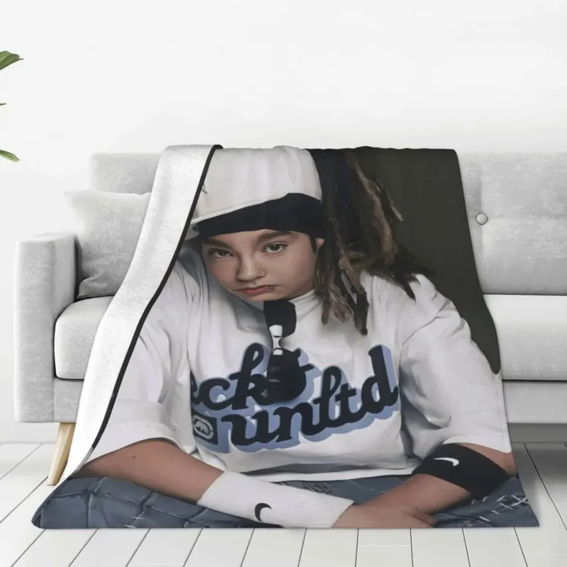 

Tom Kaulitz Flannel Quality Soft Warm Handsome Guitarist Hat Throw Blanket Winter Travel Chair Sofa Bed Funny Bedspread