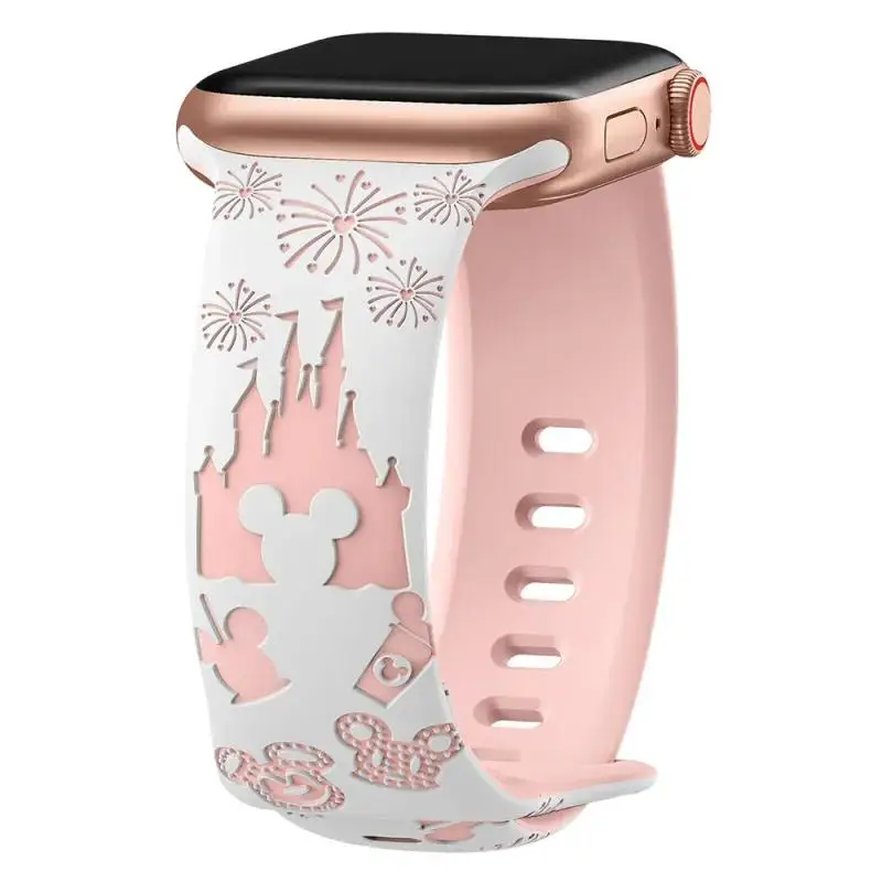 ตัวเลือกสินค้า สายรัดแกะสลักดอกไม้สีสวยสำหรับ Apple Watch