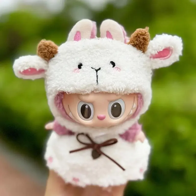 clothes only for 17cm labubu Clothing Accessories Doll Little Sheep Overalls set 3