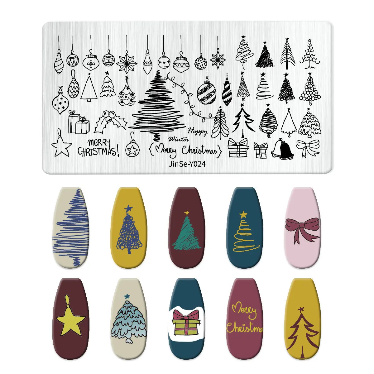 1pcs Snowflake Christmas Nail Stamping Plates Cartoon Christmas Tree Elk Winter Theme Template Mold Nail Art Stencil Tools 4