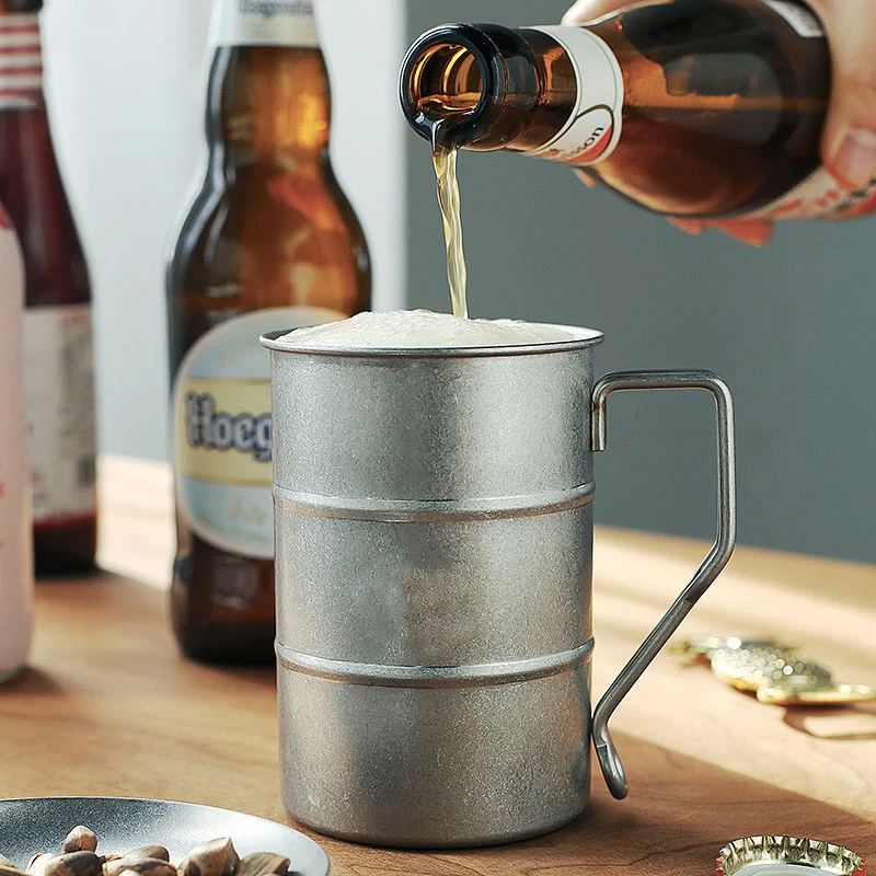 

Retro Old Stainless Steel Coffee Water Cup, Industrial Style, Oil Barrel Mug, Outdoor Camping, Picnic Beer Mug, Drinking Utensil
