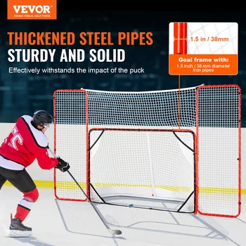 VEVOR Hockey Goal with Backstop Targets Street Steel Hockey Net 72 2
