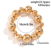 Ingemark Goth Vintage Big CCB Chain Bracelets Women Trendy Classic Elastic Strand Beads Charm Bangles Grunge Couple Hand Jewelry - Image 4