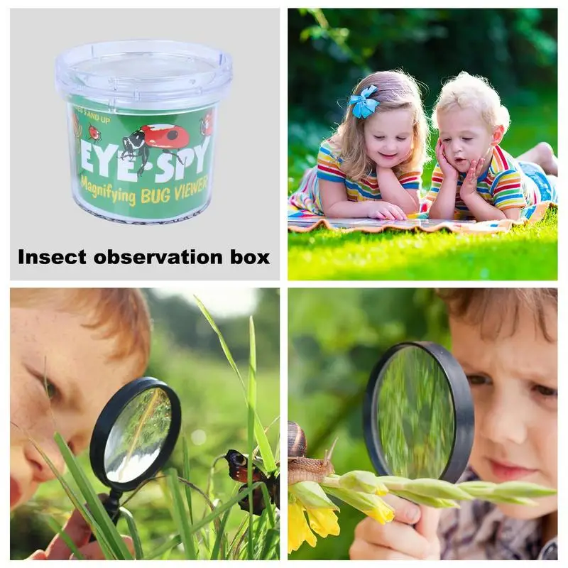 Insect Observation Magnifier Box Cup Nature Exploration Experiment Educational Toys for Kids Children Birthday Christmas Gift 2