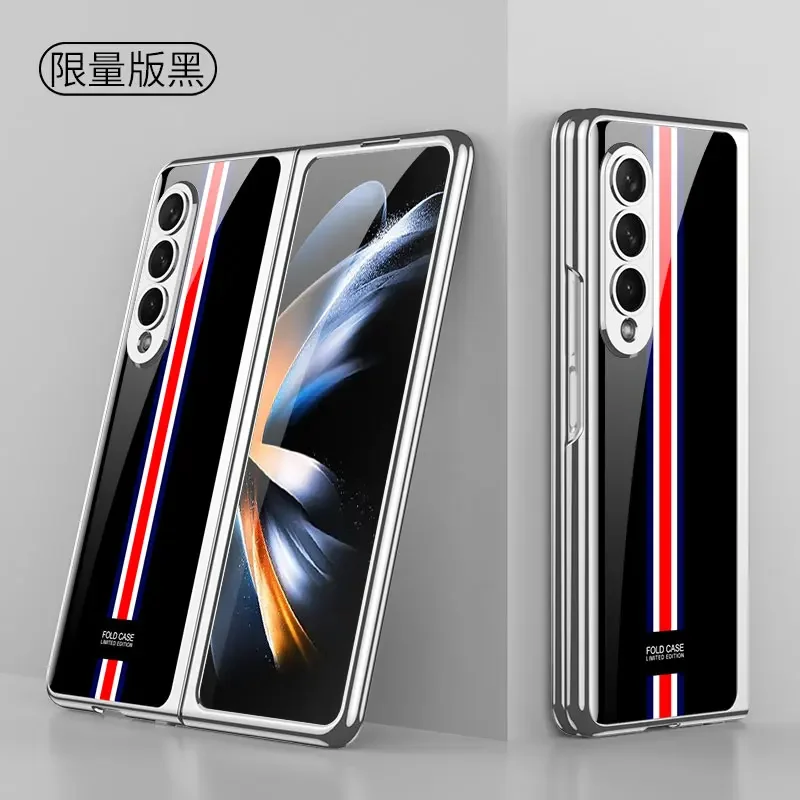For Samsung Galaxy Z fold 3 case electroplated painted pattern tempered glass co