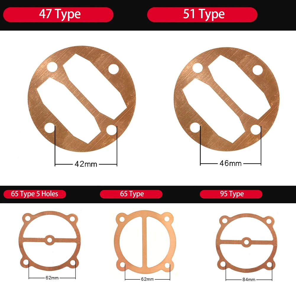 Air Compressor Cylinder Head Base Valve Plate Gaskets Washers Copper