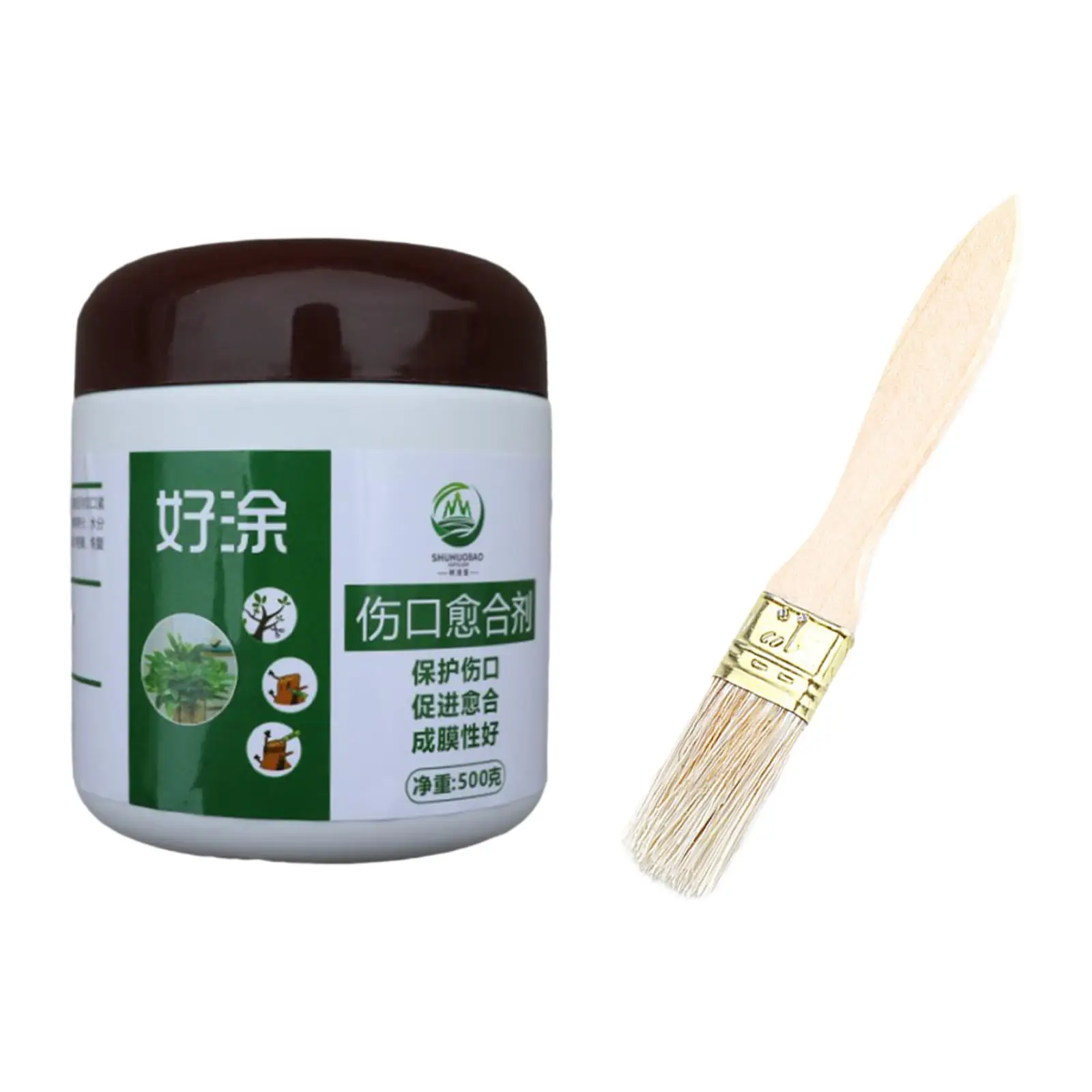 Tree Wound Healing Paste with Brush - Pruning and Grafting Repair Solution