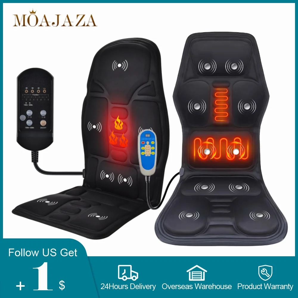 Shiatsu Electric Full Body Massager Cushion for Pain Relief in Car, Chair, and Office Seat