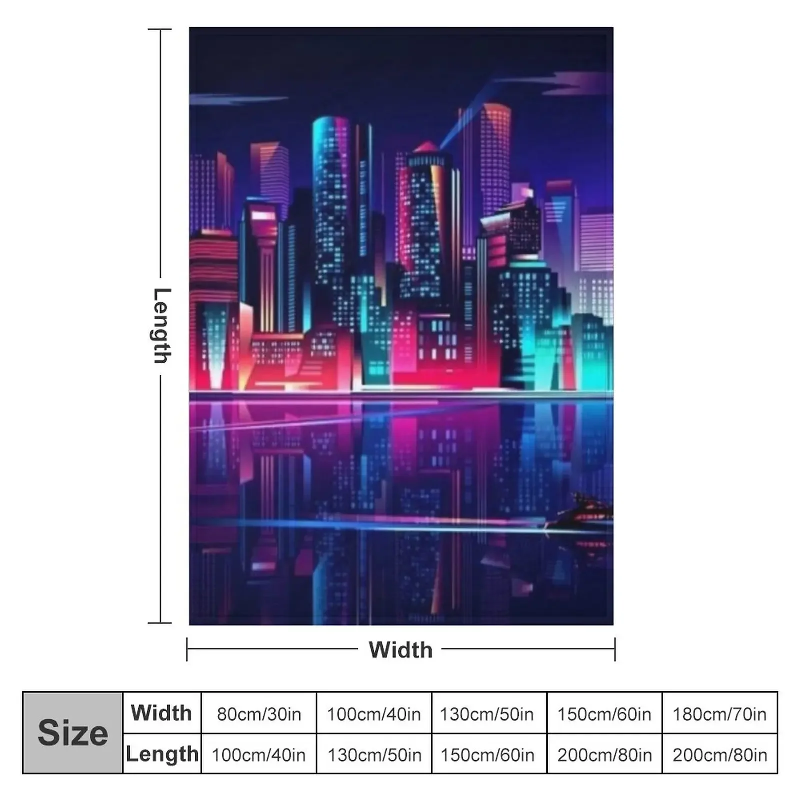 SYNTHWAVE CITY NIGHT LIGHTS Throw Blanket Sofa Blankets Blanket Fluffy 2