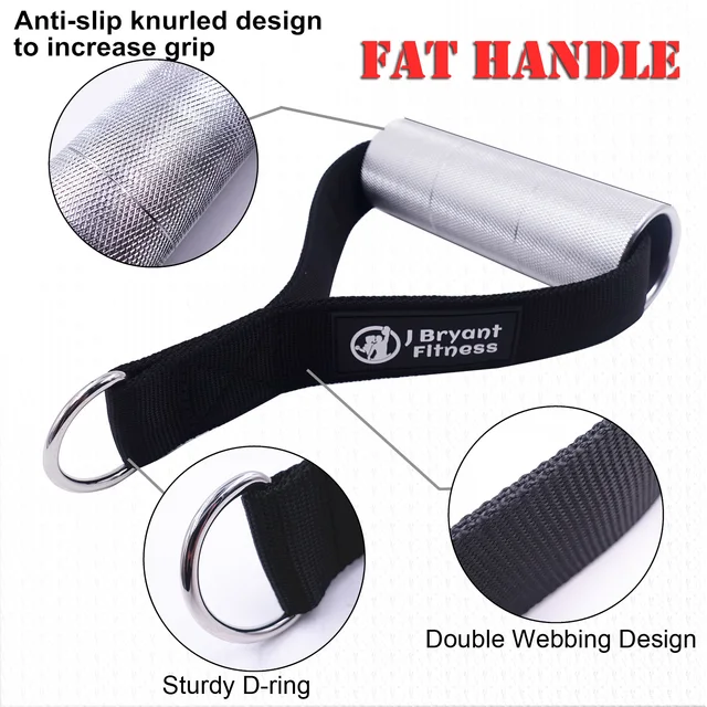 1 Pair 5cm Thick Gym Handles Super Strong Grips Non Slip Aluminum Metal Handles for Cable Machine Pulleys Arm Wrestling Training 5