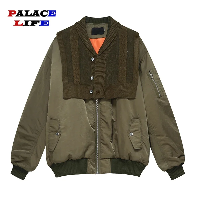 

Harajuku Retro Parkas Jacket Men Casual Patchwork Embroidery Korean Fashion Jackets Couple Winter Cotton Outwear Coat Streetwear
