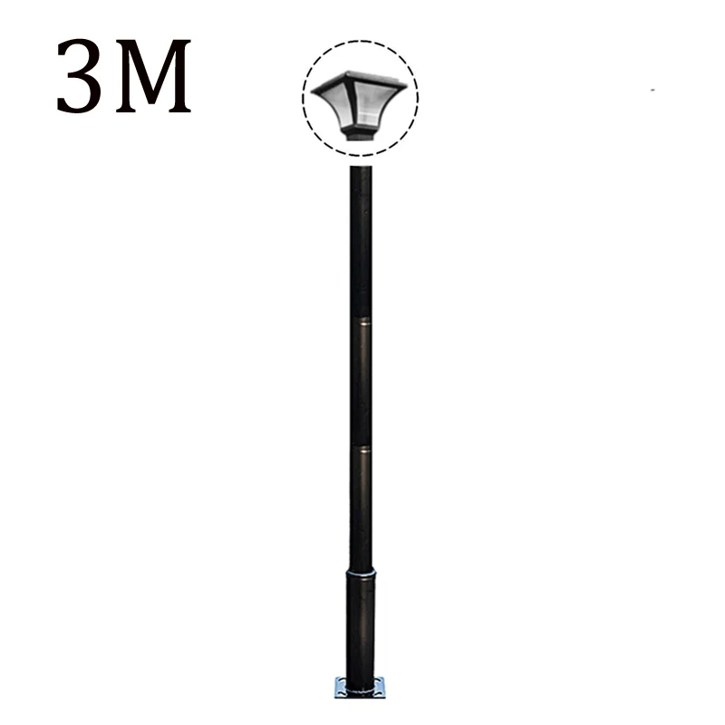 3 Meter Diameter 76mm Port High Garden Lamppost Simple And Easy To Assemble Street Light Pole Black Sectional Lamp Post digital 2 0 lcd dt 1130 high and low frequency radiation electromagnetic radiation detector emf meter dosimeter