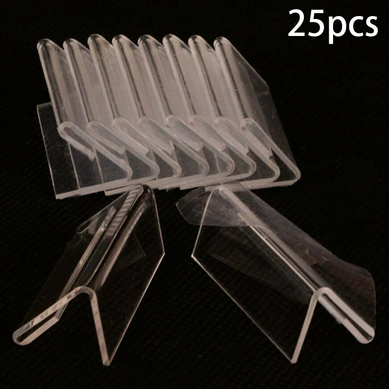 Acrylic Display Holder 25Pcs L-Shaped 6x4cm Business Card Transparent Deskstop Sign Frame Price Tag Poster Rack