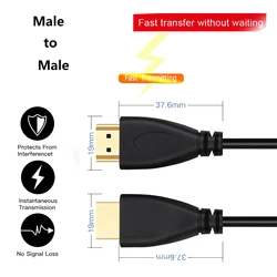 High-Speed Gold HDMI-Compatible Cable for Ultra HD 4K and 3D Audio-Video (2M(6.5FT))