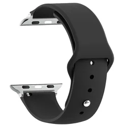 Premium Silicone Strap for Apple Watch - Sleek and Durable Bracelet Replacement (Black)