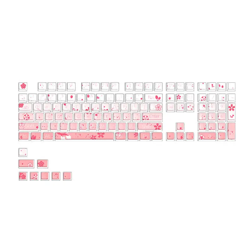 Tema Keycaps para Wob Rainy75 Pbt Dye Pudim Asa Perfil Backlit Translúcido Leobog Hi75 Hi8 Al65 Rainy75-sakura - Imagem 5