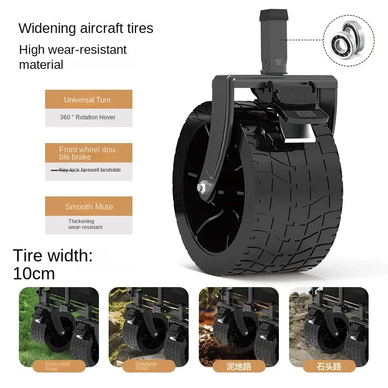 Foldable Trolley on Wheels Camping Trolley Cart Transport Trolleys Chariot Pliant Electric Bike Folding Cargo Cart