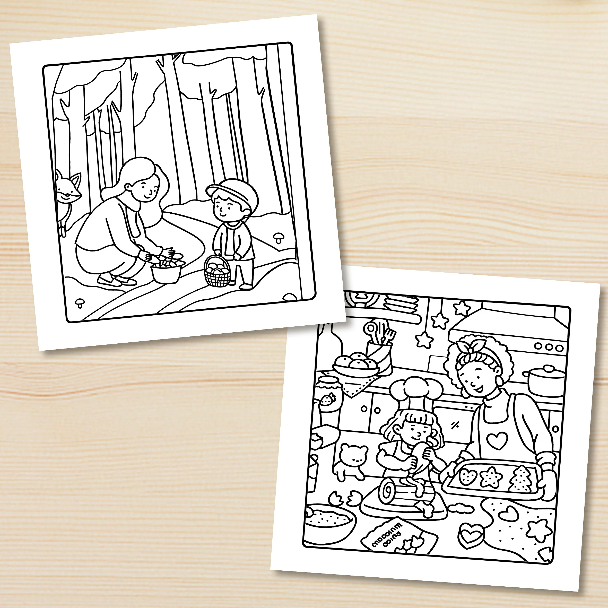 MOM MOMENTS : Coloring Book for Adults Featuring Cute Cozy Daily Activities for Relaxation (Cozy Spaces Coloring) 4