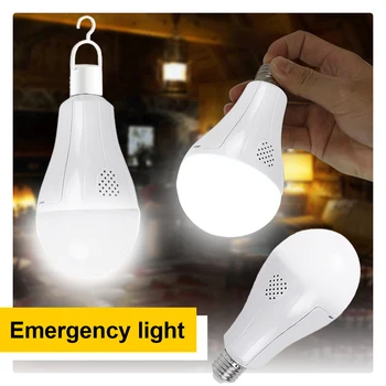 E27 15W LED Emergency Light Bulb 1600mAh Rechargeable Camping Lamp 110V 220V for Home Power Failure Tent Garden Lamp Portable